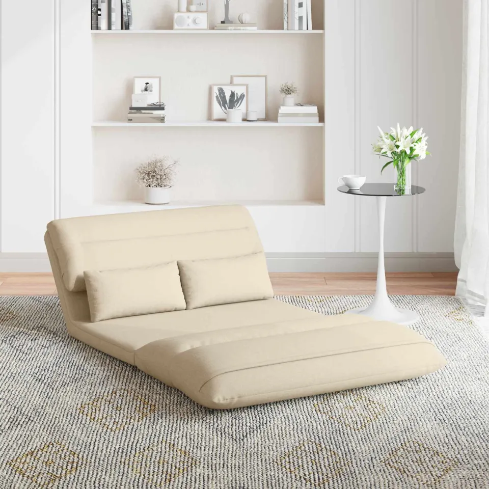 vidaXL Verstelbare vlo stoelen Crèmekleurig Stof, foto 3