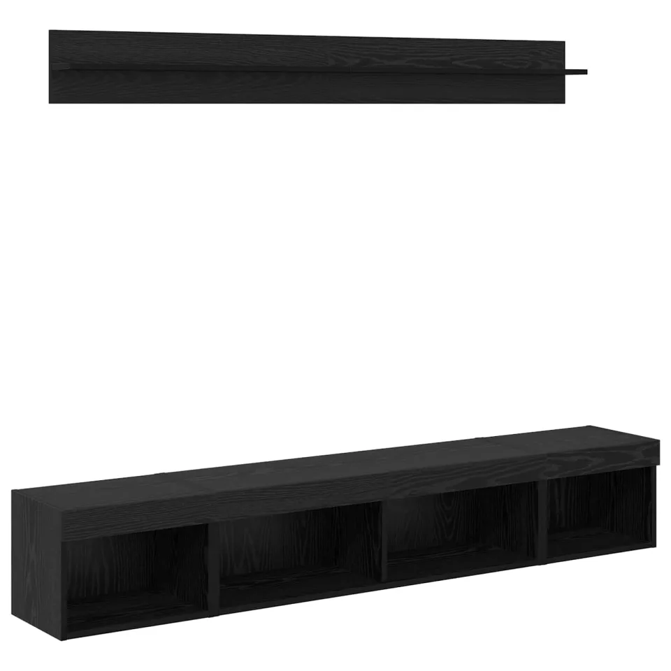 vidaXL TV Wandkast Set 5 st Zwart Eiken Bewerkt hout, foto 3