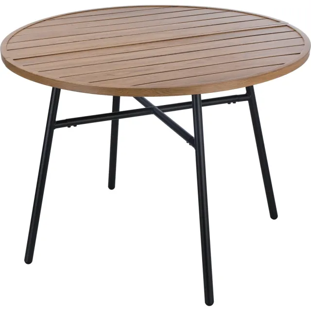 VDD Tuintafel – Buitentafel – Ronde tafel – Gecoat ijzer – 100 x 73,5cm Lichtbruin