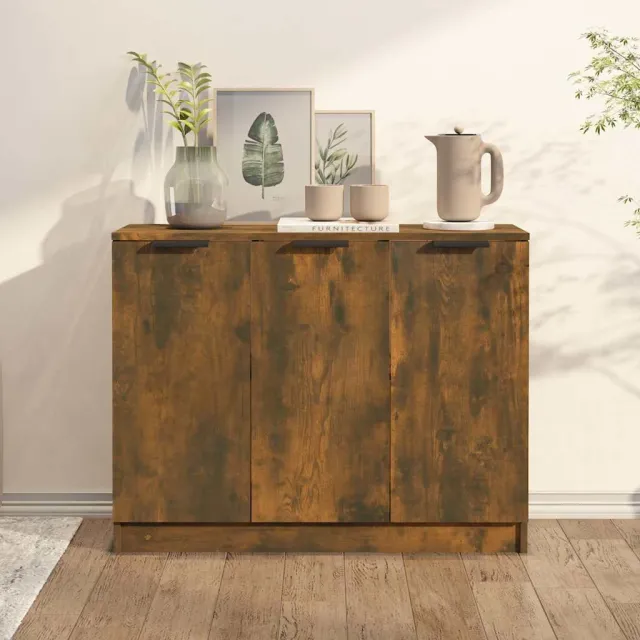 vidaXL Dressoir 90,5x30x70 cm bewerkt hout gerookt eikenkleurig Bruin