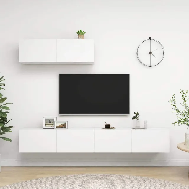 vidaXL Tv-meubelen 3 st bewerkt hout wit, foto 2