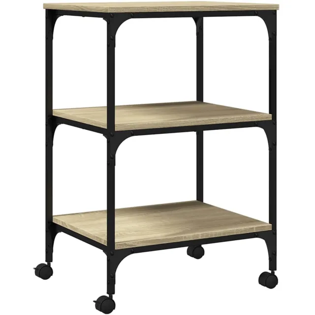 vidaXL Printerkastje - 3-laags - 50x41x75 - cm - bewerkt - hout - sonoma - eiken sonoma eiken