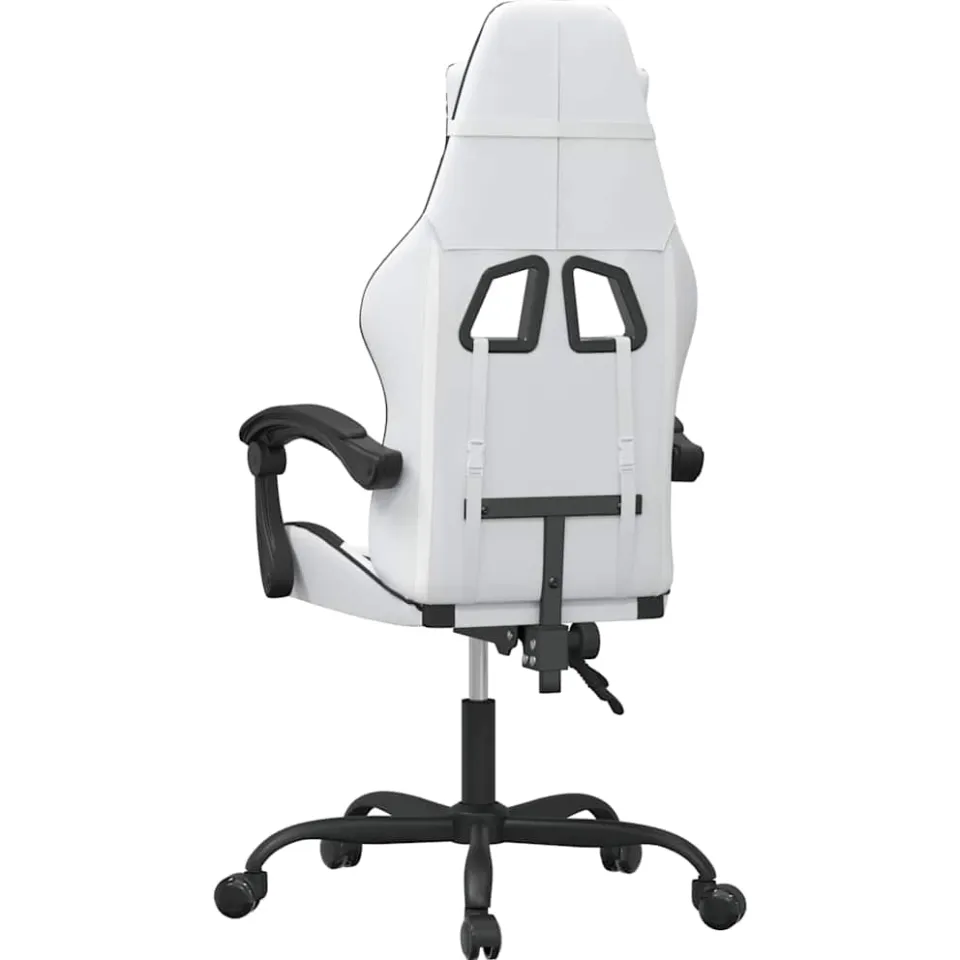 vidaXL Gamestoel kunstleer wit en zwart, foto 3