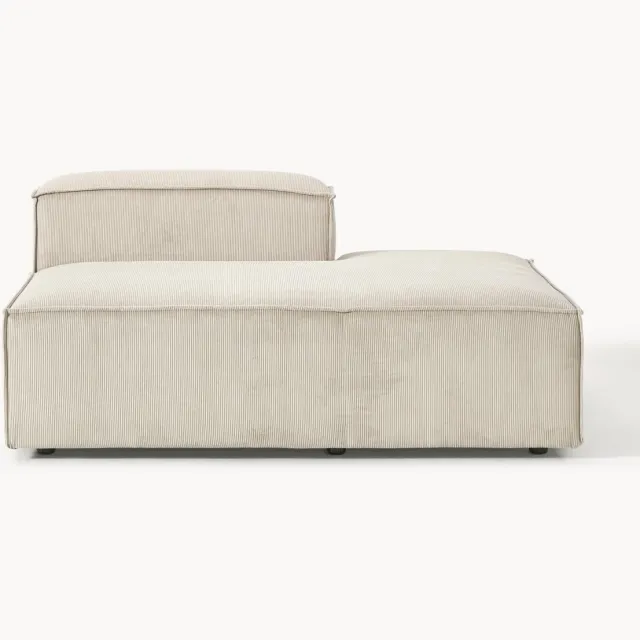 Westwing Collection Corduroy chaise longue module Lennon Beige