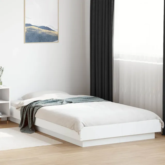 vidaXL Bed Frame met LED Wit 80 x 200 cm Bewerkt hout