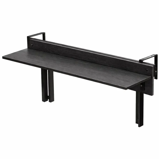 Jurrys Balkontafel - Hangtafel - Bartafel - Werktafel - Ruimtebesparend - Verstelbaar - Weerbestendig - Zwart - Afmeting 80x30 cm