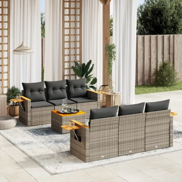 vidaXL Patio Sofa Set 6-zits Grey, foto 2