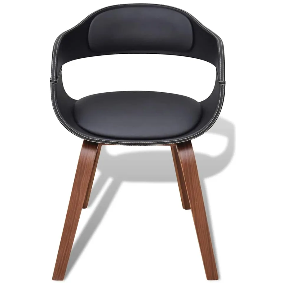 vidaXL Eetkamerstoelen 4 st gebogen hout en kunstleer zwart, foto 2