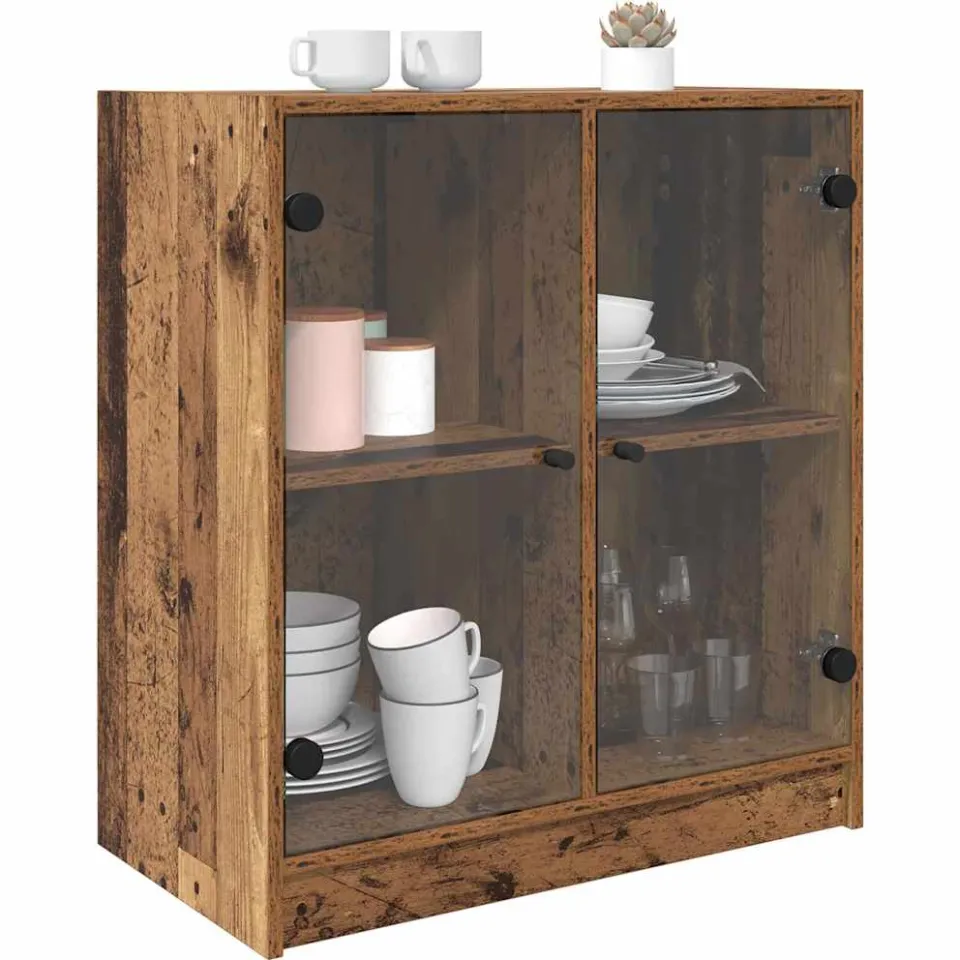 vidaXL Bijzetkast Oud Hout 68 x 37 x 75,5 cm Bewerkt hout Bruin