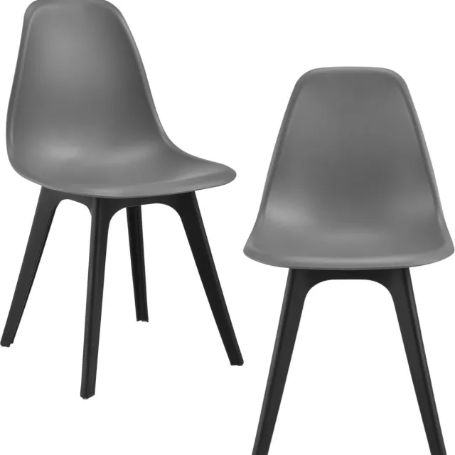 en.casa Eetkamerstoel Lendava 83x54x48 cm set van 2 grijs en zwart