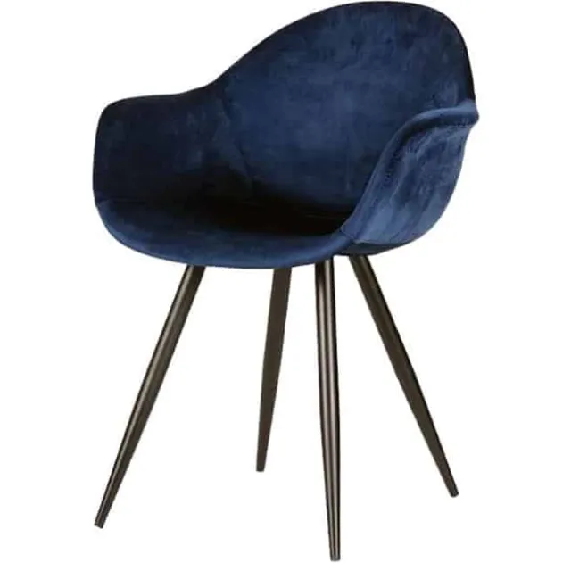 NordXL Eetkamerstoel Floris Velvet Blauw