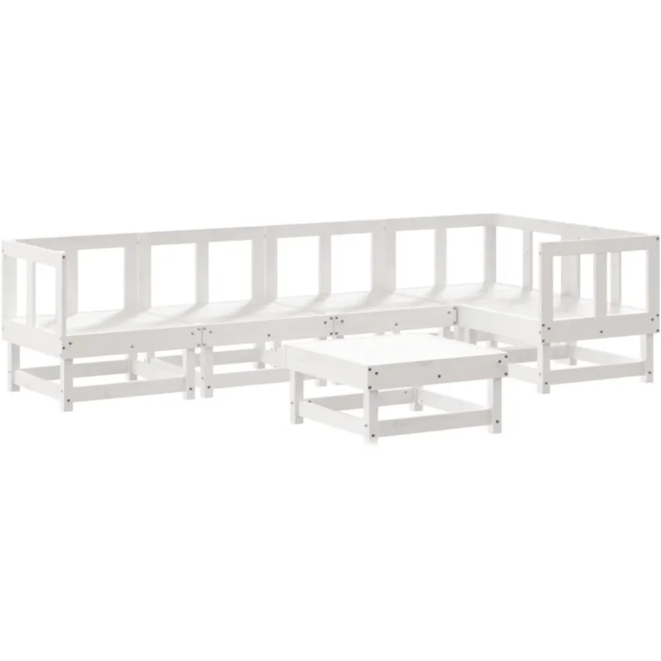 vidaXL 6-delige Loungeset massief grenenhout wit, foto 3