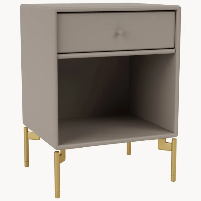 Montana Furniture Nachtkastje Dream met lade Taupe, Goudkleurig
