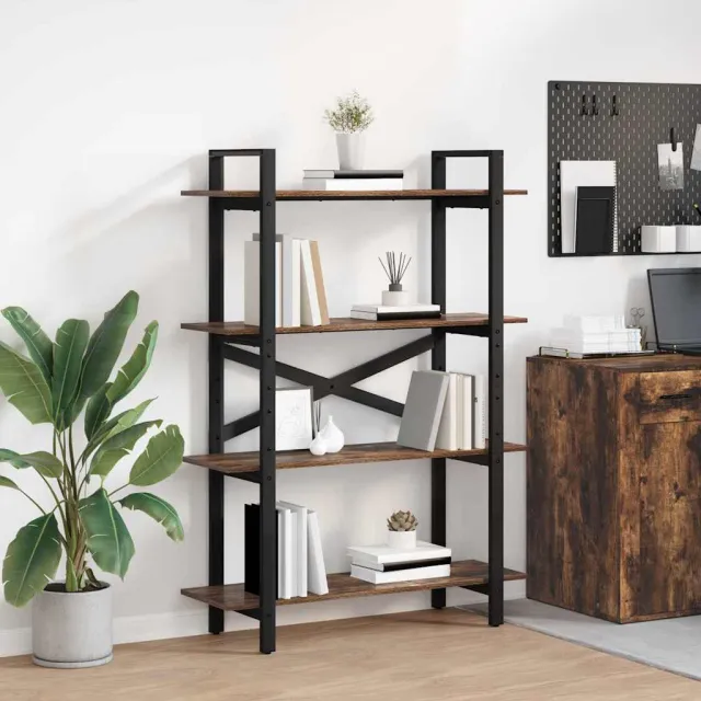 vidaXL Boekenkast Gerookt eiken 100 x 33,5 x 140 cm Bewerkt hout Bruin