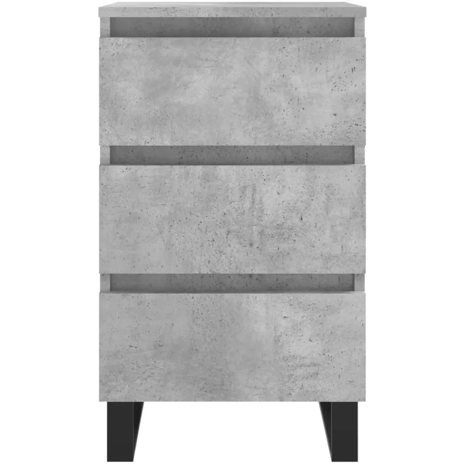 vidaXL Nachtkastjes 2 st 40x35x69 cm bewerkt hout betongrijs