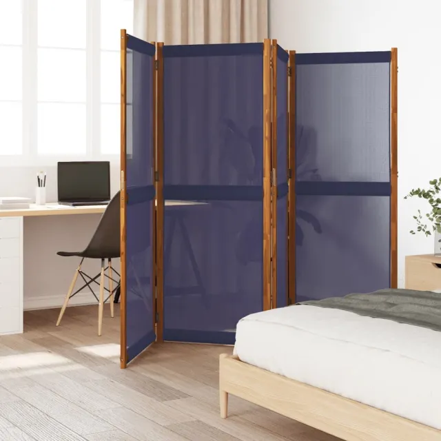 vidaXL Kamerscherm met 4 panelen 280x180 cm donkerblauw blauw, foto 2