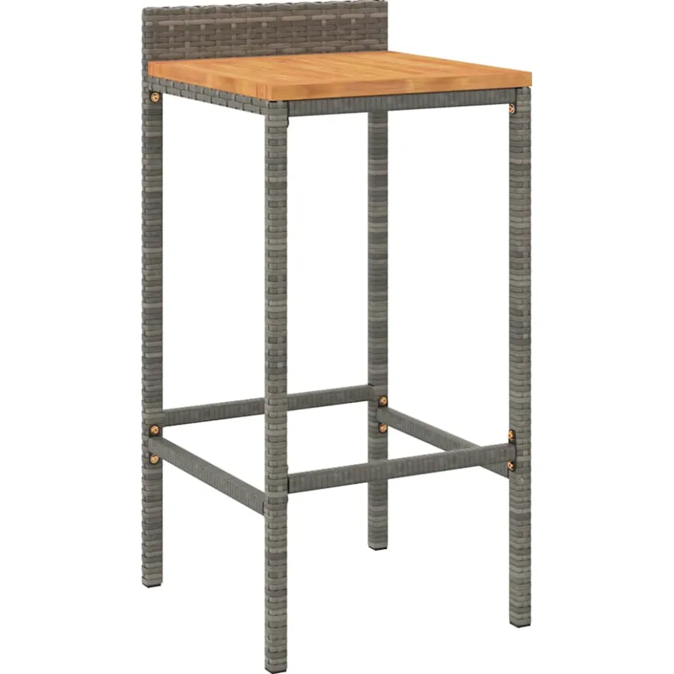 vidaXL 11-delige Tuinbarset poly rattan en massief acaciahout grijs, foto 3
