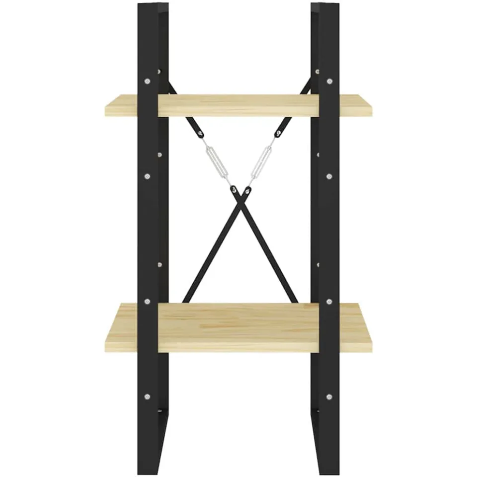 vidaXL Boekenkast met 2 schappen 40x30x70 cm massief grenenhout bruin, foto 4