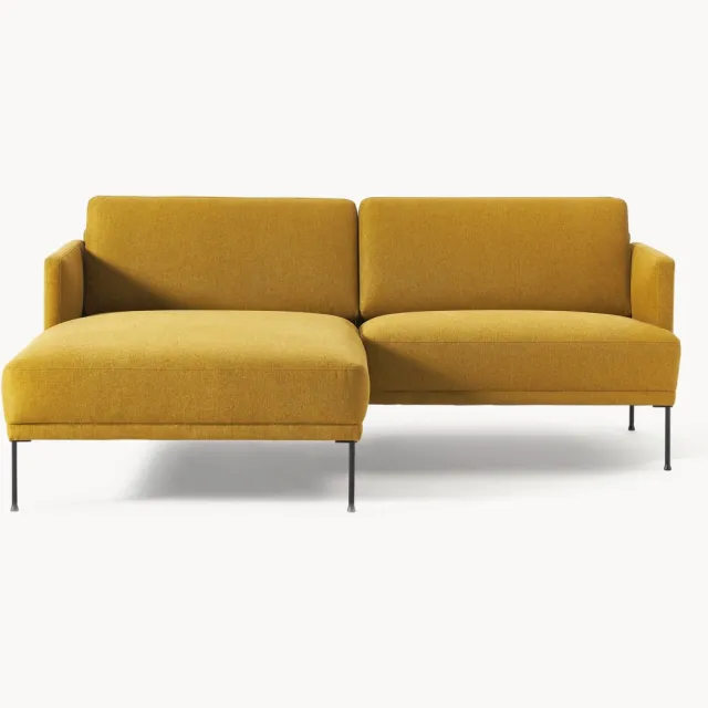 Westwing Collection Kleine hoekbank Fluente Geel