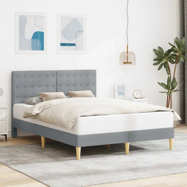 vidaXL Bedframe met hoofdeinde Taupe 140 x 190 cm Stof