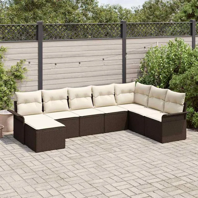 vidaXL Tuin Sofa Set 8 st Bruin poly rattan, foto 2