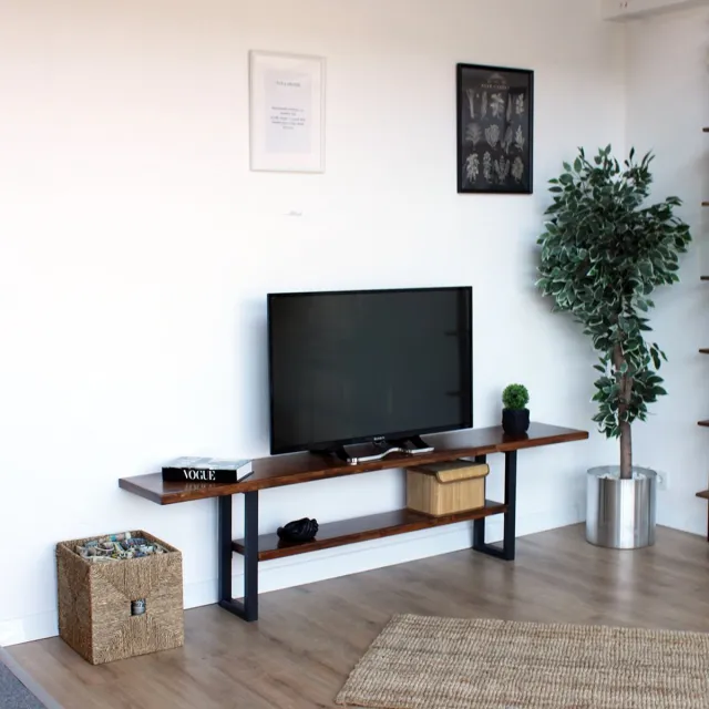 Wood & metal designs tv meubel/ industrieel / massief hout / tv kast bruin