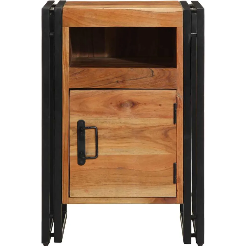 vidaXL Nachtkastje 40x40x59 cm Massief hout Acacia bruin, foto 3