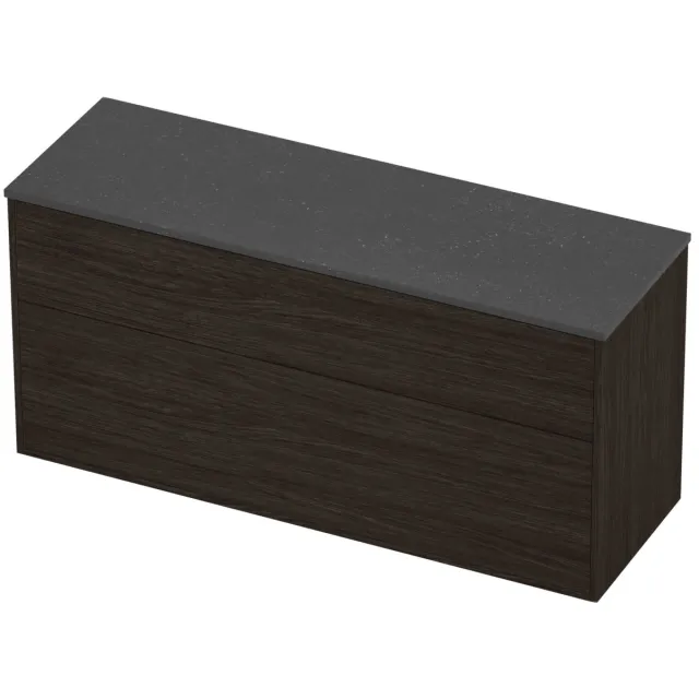 Proline Deck Badmeubelset Hardsteen Voor Grepen Asymmetrisch 140x46x67 cm Blue Stone Mokka Oak Eiken