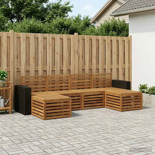 vidaXL Buiten bankenset 6 st 6-zits Naturel Massief Acaciahout