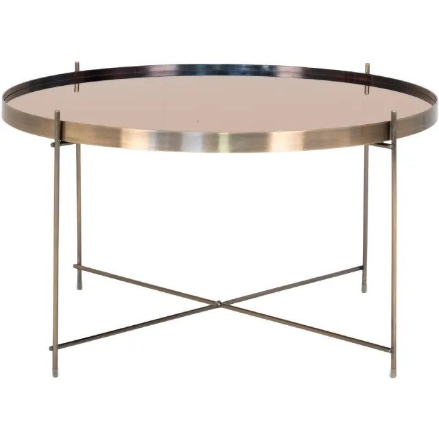 Nest of Nora Salontafel Nido Bijzettafel - rond glasblad - Stalen onderstel ø70 x 40 cm - Brass