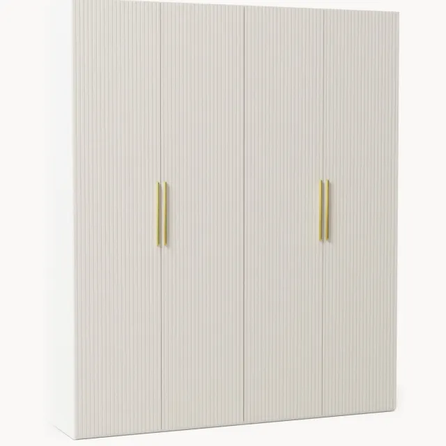 Westwing Collection Modulaire draaideurkast Simone, 200 cm breed, diverse varianten Beige