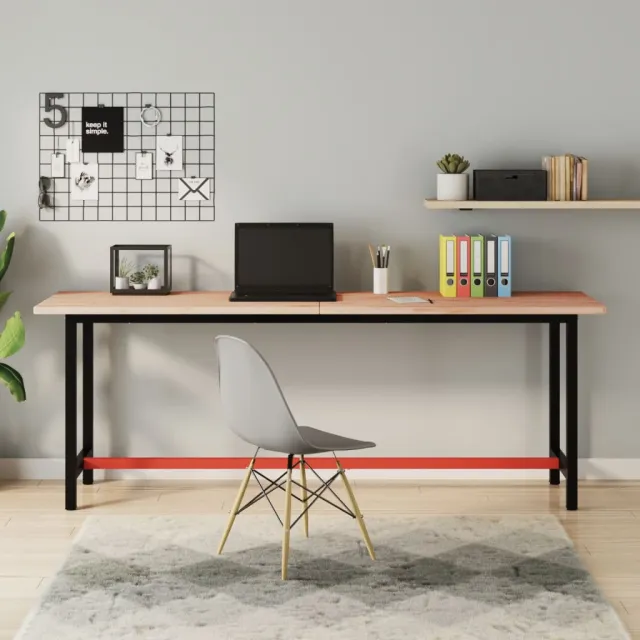 vidaXL Bureaublad 200x55x2,5 cm massief beukenhout bruin, foto 2