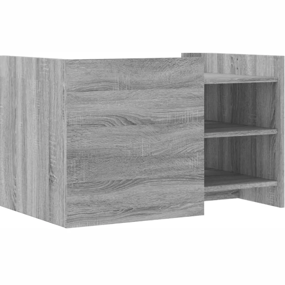 vidaXL Salontafel 80x50x50 cm bewerkt hout grijs sonoma eikenkleur, foto 4