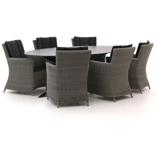 Intenso Furniture Intenso Adriano/Furato ellips 240cm dining tuinset 7-delig Grijs