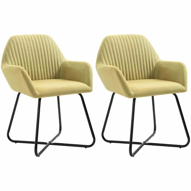 vidaXL Eetkamerstoelen 2 st stof groen