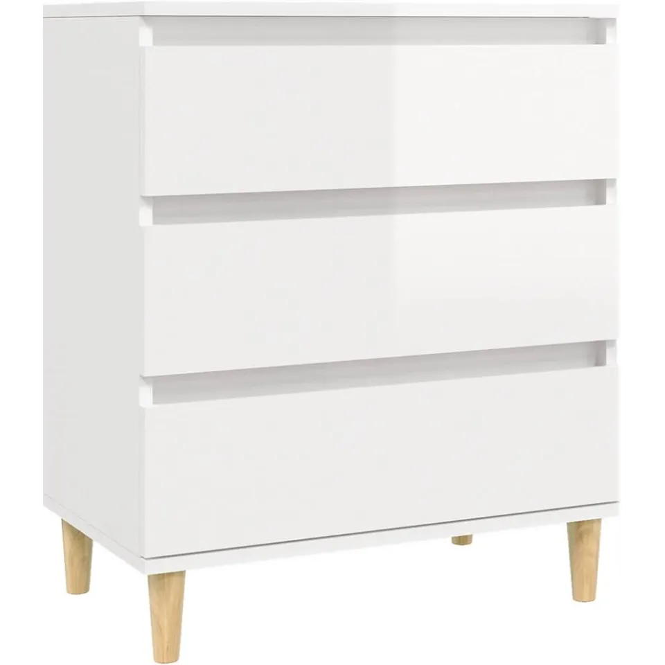 vidaXL Dressoir 60x35x70 cm bewerkt hout hoogglans wit