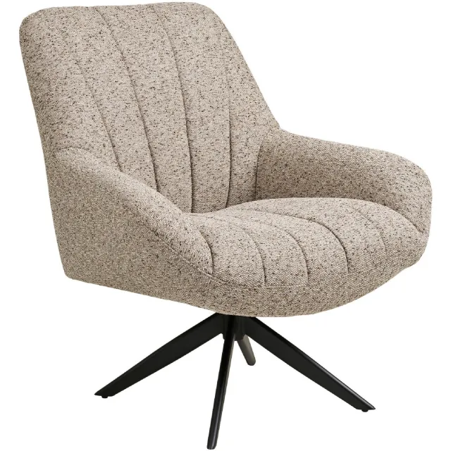 Nest of Nora Fauteuil draaibaar - Relaxstoel - Zwarte poten - Grijs
