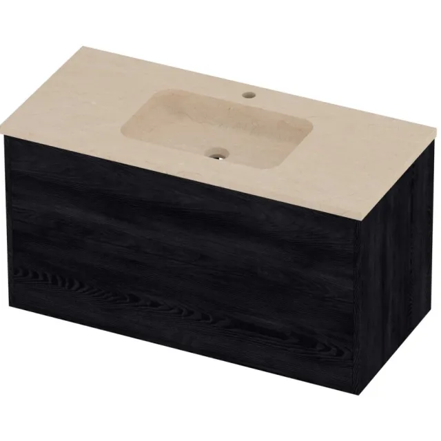 Proline Rollo Badmeubelset Hardsteen Elegant Midden 100x46x54 cm Sand Stone Black Oak Eiken