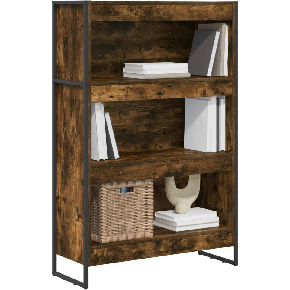vidaXL Boekenkast 80 x 30 x 121 cm Bewerkt hout Rook Eik Bruin