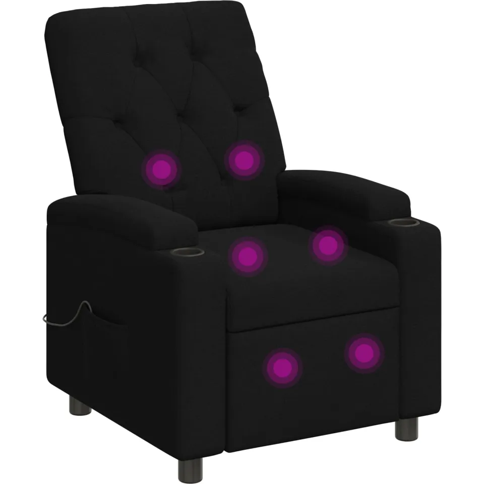 vidaXL Massage-relaxstoel Zwart 75 x 95 x 101 cm Stof