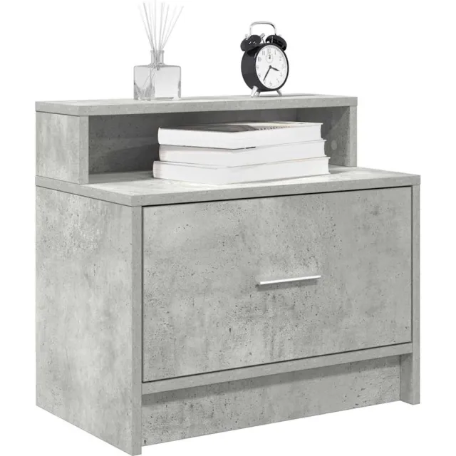vidaXL Nachtkastjes 2 st met lade 51x31x47 cm betongrijs