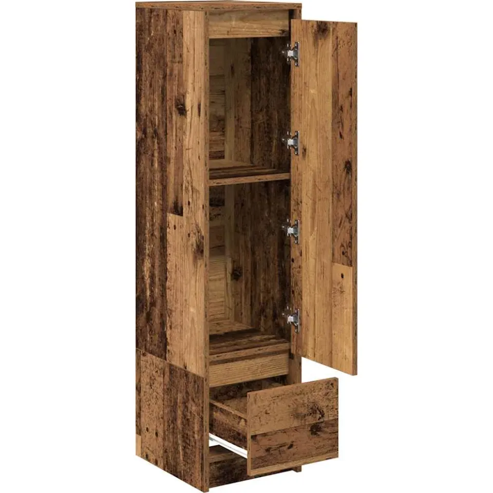 vidaXL Hoge kast 29,5x34x119,5 cm bewerkt hout oud hout bruin, foto 4