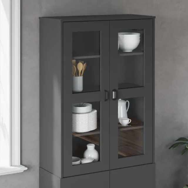 vidaXL Opzetkast VIKEN bewerkt hout antracietgrijs, foto 2