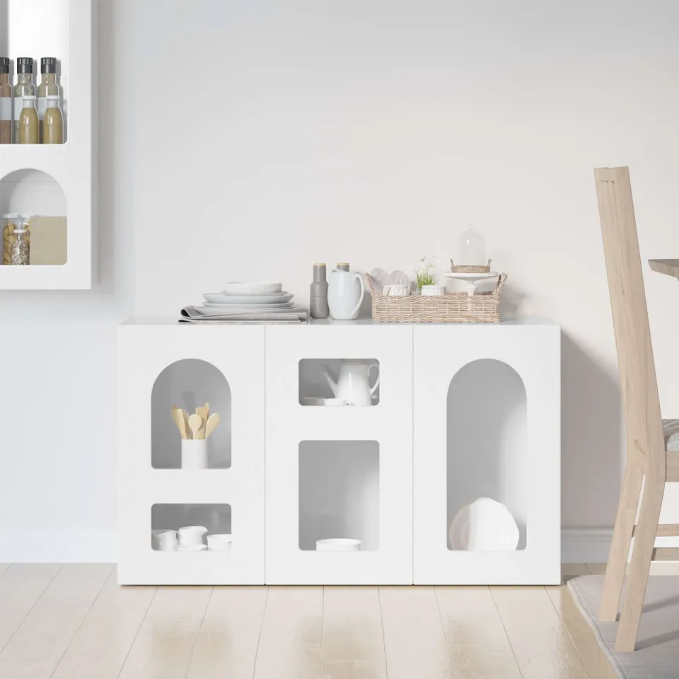 vidaXL Dressoir ELST Hoogglans wit 100 x 35 x 59 cm Bewerkt hout, foto 3