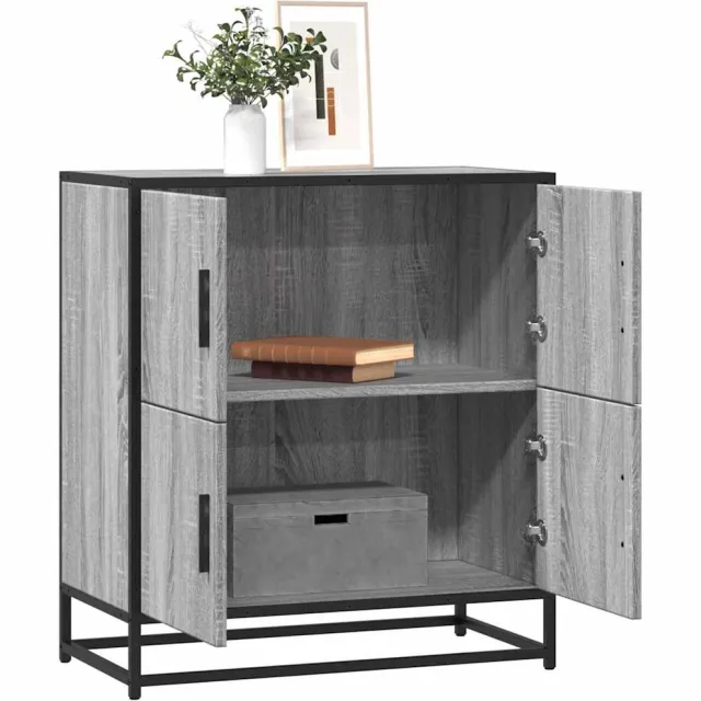 vidaXL Dressoir 68x35x76 cm bewerkt hout grijs sonoma eikenkleurig