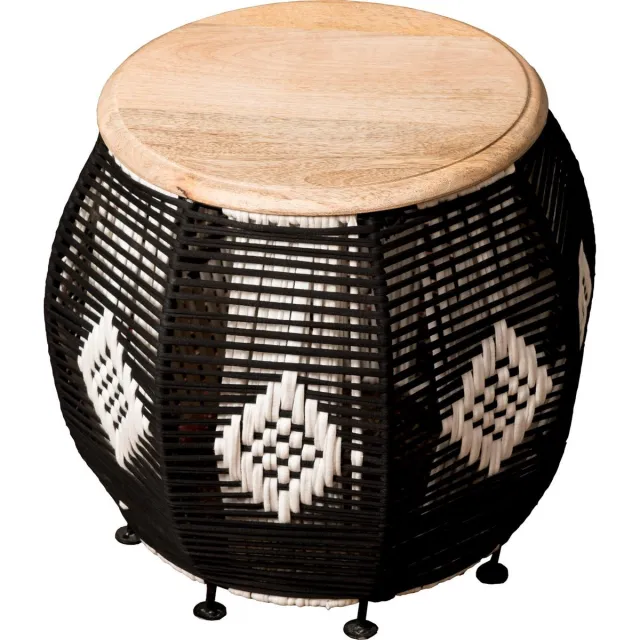 Notio Living Arion-Bijzettafel - 43 cm - Bruin Mangohout Grijs