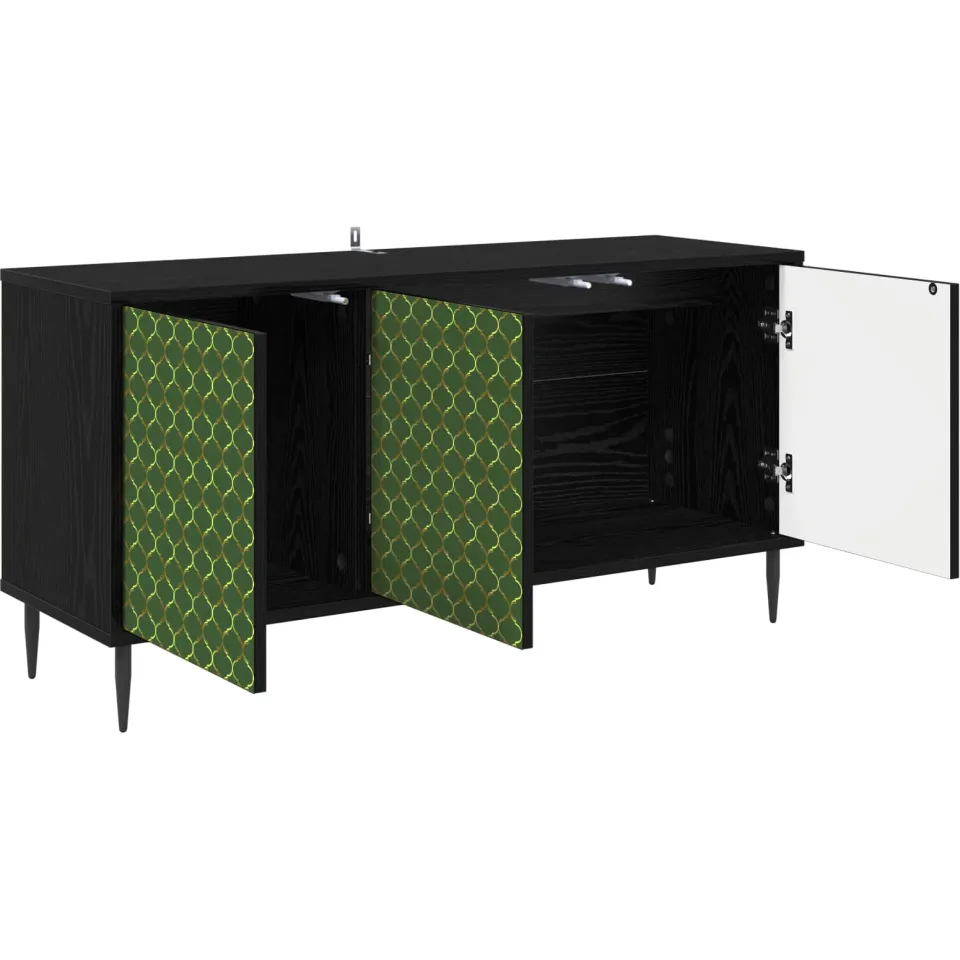 vidaXL Tv-meubel GELEEN 102 x 33 x 51 cm Zwart eiken Bewerkt hout