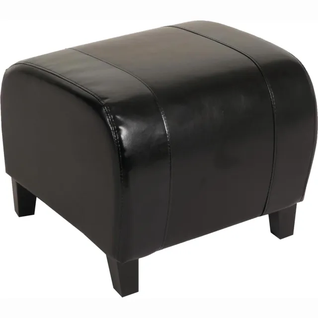 Cosmo Casa Poef - Cube Kruk - Leder & Kunstleer - 37x45x47 cm - MVG Gecertificeerd - Zwart