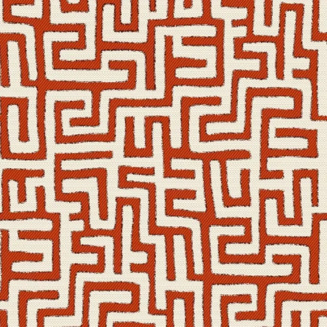 Mörgenn Poef Maze Terra - Ronde Poef en Voetenbank - Jacquard Labyrint - 100x100x40 cm