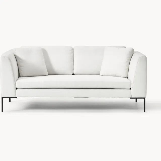 Westwing Collection Bank Emma (2-zits) met metalen poten Wit